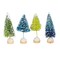 Craftoutlet.Com 4.0 Inch Mini Flocked Sisal Trees Christmas Decorative Tree Set , Bottle Brush Trees